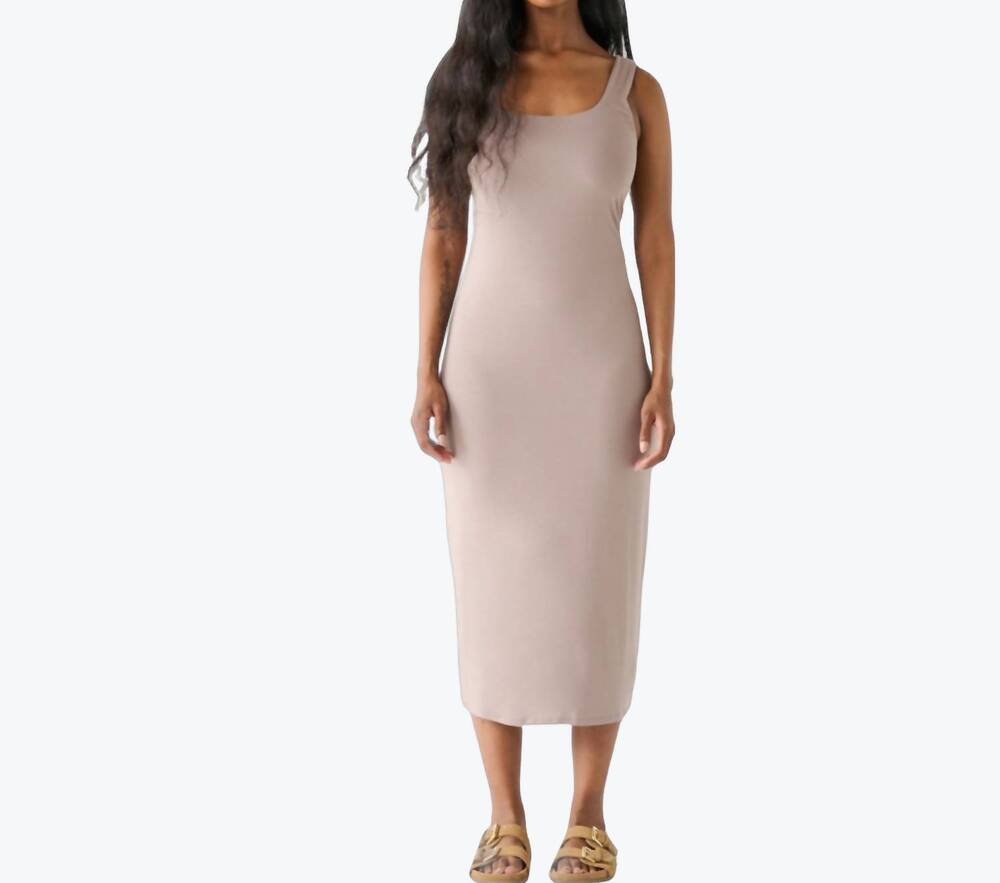 NEW DEX feeling bold midi dress in beige